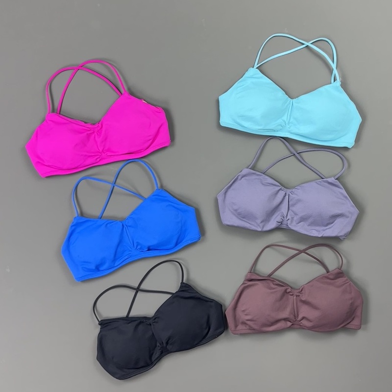 HISTELLO Front Ruched Cross Ba - Sports Bra Racerback ulasan dan harga