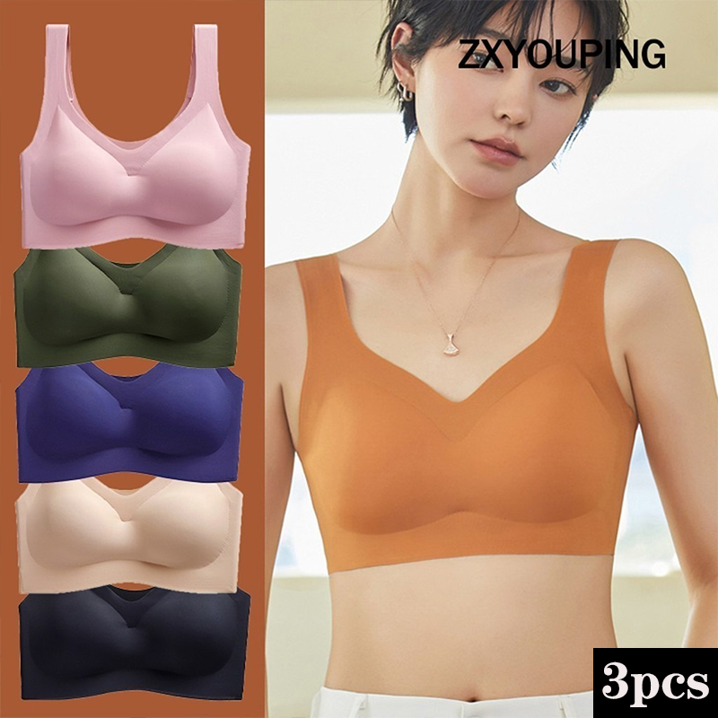 3PCS Sexy Sports Bra Seamless  - Cotton Bra Everyday ulasan dan harga