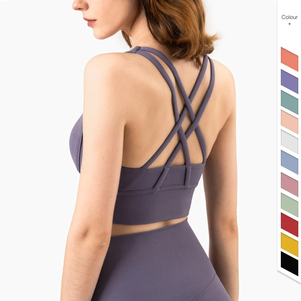 Summer Fashion Cross Back Wome - Sports Bra Racerback ulasan dan harga
